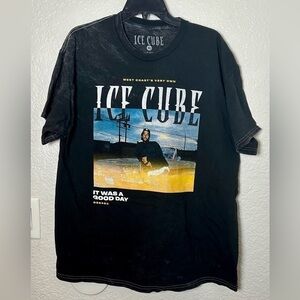 Ice Cube Graphic T-Shirt in Acid Wash Black